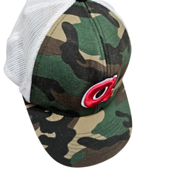 Atlanta Braves Camo Mesh Snapback Hat‎ Embroidered Red "A" Lettering Trucker - Picture 9 of 10